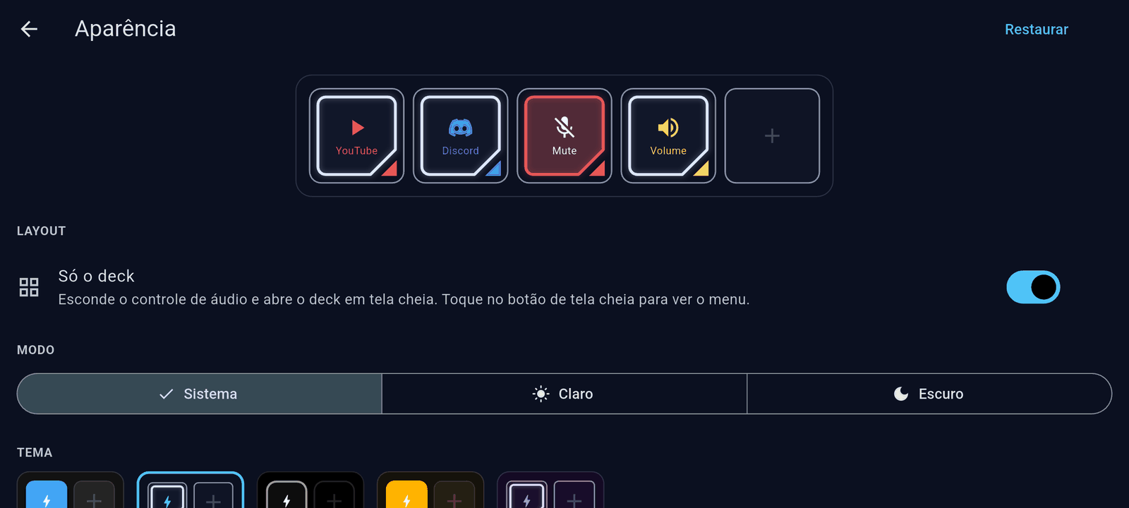 Live preview and the Deck only switch